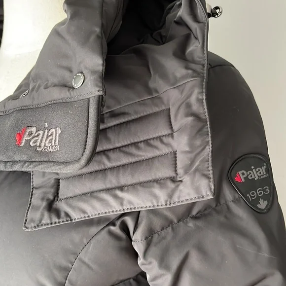 PAJAR AINSLIE Long Belted Puffer Down Coat Parka Jacket, Black, size S/P - Picture 7 of 12